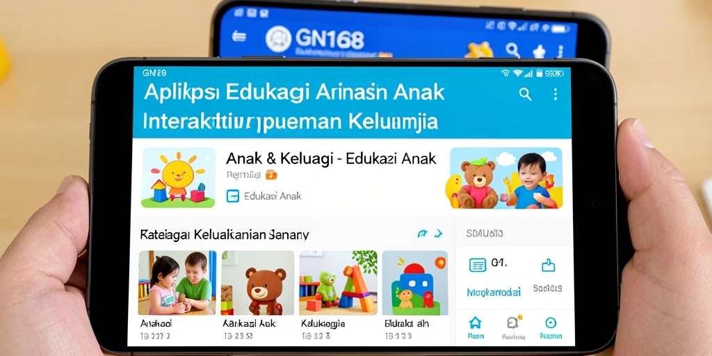 Antarmuka pengguna GN168 yang menarik dan ramah anak.