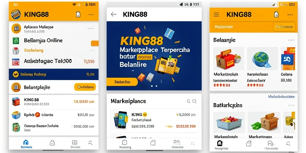 Antarmuka utama KING88 dengan berbagai kategori produk yang tersedia.