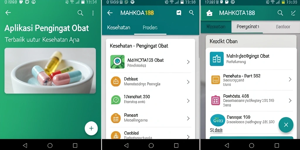 Tampilan antarmuka aplikasi MAHKOTA188 dengan fungsi pengingat obat yang intuitif.