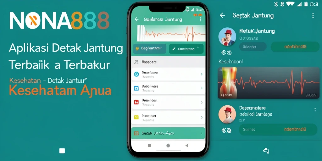 Antarmuka pengguna NONA88 yang intuitif untuk pemantauan detak jantung.