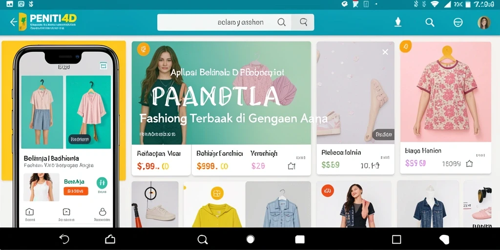 Antarmuka menarik dan mudah digunakan untuk berbelanja fashion.