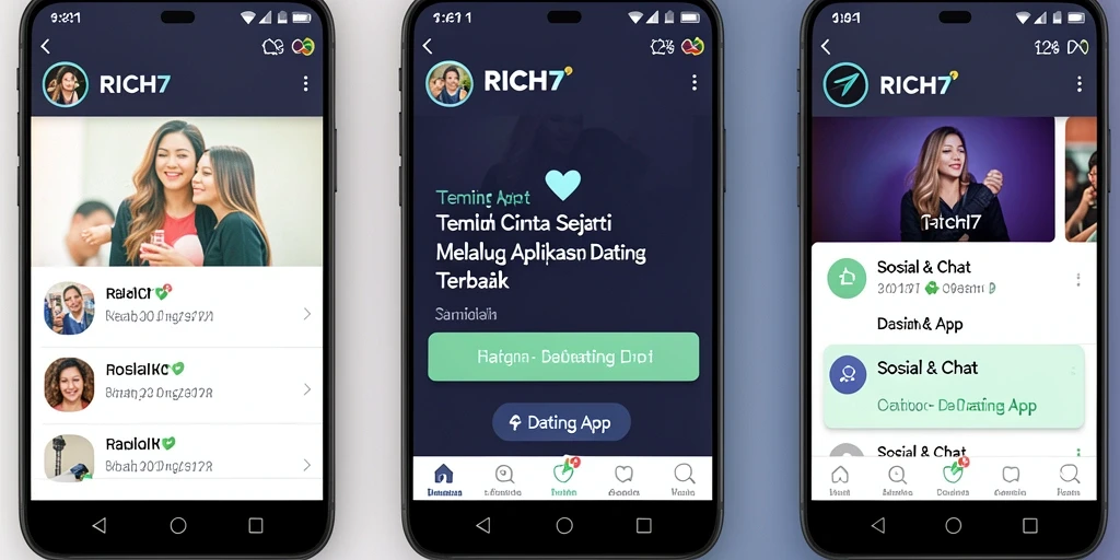 Antarmuka aplikasi RICH7 yang modern dan mudah digunakan.