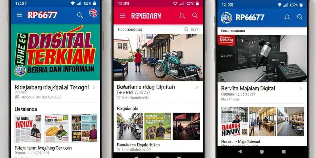 Tampilan antarmuka utama aplikasi Majalah Digital RP6677 yang menarik.