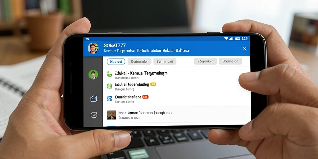 Antarmuka SOBAT777 yang sederhana dan mudah digunakan untuk terjemahan.